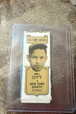 1969-70 Topps Bazooka All-Time Greats - Gum Baseball Extra Side Panel Mel Ott
