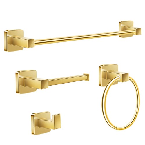 Bathroom Hardware Set 4 Pieces,Towel Bar Set Includes 17In Hand Towel Bar, To... - Picture 1 of 7