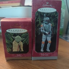 Hallmark Boba Fett Star Wars Keepsake Ornament 1998 NIB Plus Yoda Plz Read