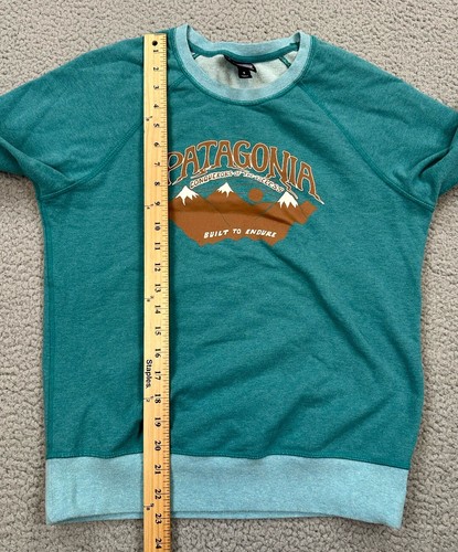 Patagonia Sweatshirt Womens Size Small Blue Green Conquerors of the Useless - Picture 4 of 6