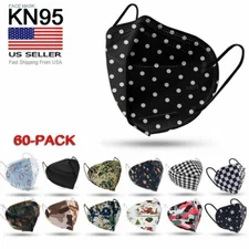 50/60 Pack KN95 Protective 5 Layer Face Mask BFE 95% PM2.5 Disposable Respirator