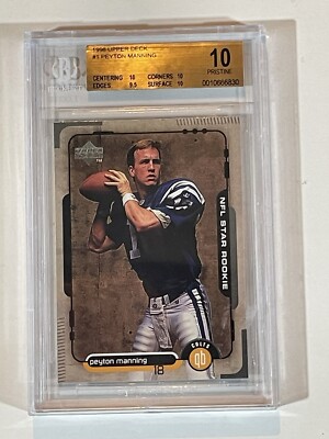 1998 Peyton Manning Upper Deck ROOKIE #1 BGS 10 | eBay