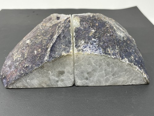 Coppia di fermalibri agata blu: 3 libbre 5,0 once qualità A+ cristallo Geode Book End CN - Foto 9 di 12