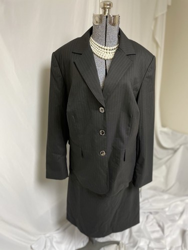 NEW John Meyer Skirt Suit Size 20W Two Piece Set Elastic Waist Pockets $280 - Picture 4 of 22