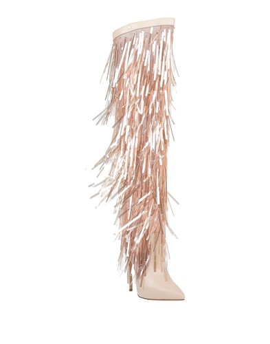 UVP1100€ ELISABETTA FRANCHI Mesh & Leder Stiefel US9 UK6 EU39 Pailletten Pink - Bild 2 von 8