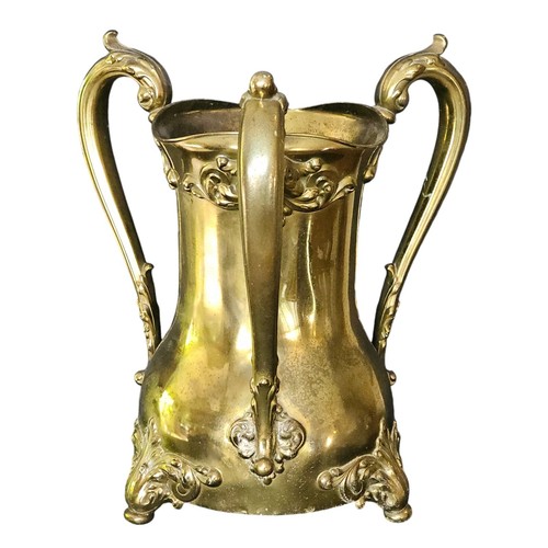 Secchiello champagne vintage Reed & Barton LOVING CUP trofeo ottone 3 manici 12" - Foto 2 di 18