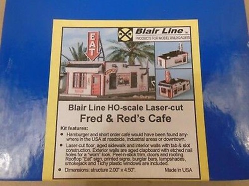 BLAIR LINE 1/87 HO Scale FRED & RED'S HAMBURGERS Cafe Laser-Cut Wood Kit 184-190 - Picture 6 of 7