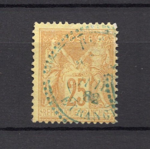 France SAGE 25c Yv. 92 avec cachet PERLE BLEU Paris - Etranger 1882