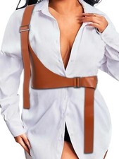 Punk Leather Harness Belt Black Leather Body Harness Plus Size for Women