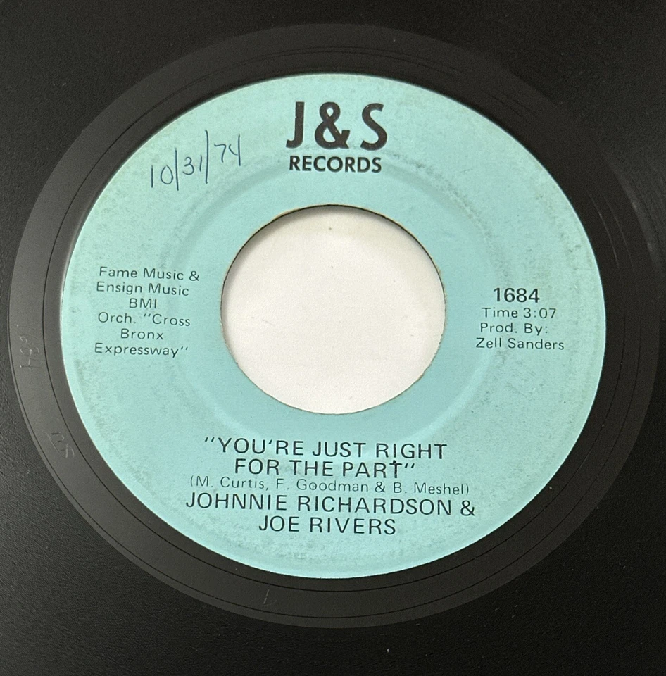 Johnnie Richardson & Joe Rivers* - You're Just Right For The Part 7” Soul Vinyl - Image 3 of 4