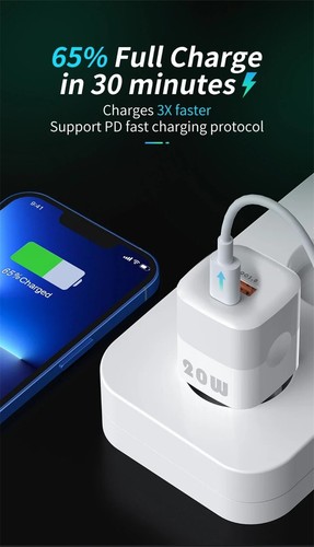 20W Power Adapter USB Type-C Fast Wall Charger PD plug For iPhone 14 13 12 11 Xs - Picture 9 of 14