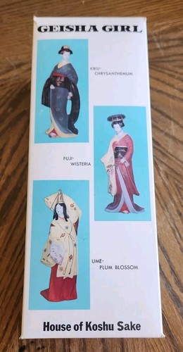 Geisha Girl House of Koshu Cherry Blossom Japanese Saki Bottle In Original Box - Picture 12 of 17