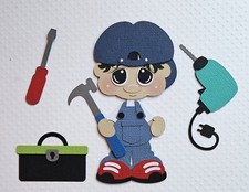 Tool Boy Black Hair. Scrapbook, Card making Paper Piecing