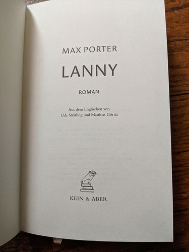 Lanny Roman By Max Porter Hardback In German - Picture 4 of 5