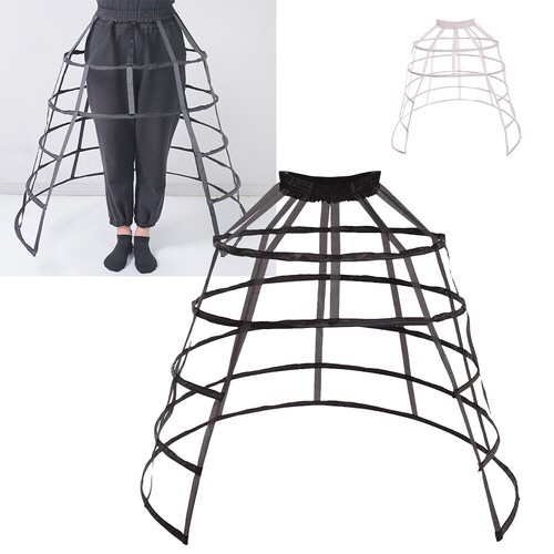 Gothic Women 5 Hoops Crinoline Hoop Cage Skirt Pannier Bustle Petticoat 95CM - Picture 10 of 21