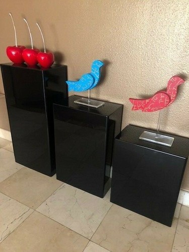 Displays2buy Acryl Kunst Skulptur Ständer Podest Display Schwarz 3 Stufen Set - Bild 3 von 7