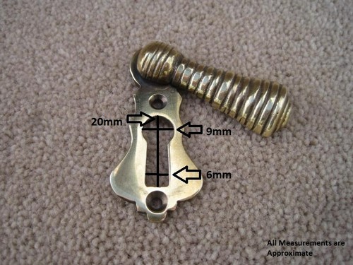 Traditional Antique Victorian Escutcheon Key Hole Cover - Solid Brass - Nickel - Picture 26 of 49