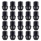 Set of 20 Black Alloy Wheel Nuts, M14 x 1.5, 21mm Hex, Fits Tesla & Transit
