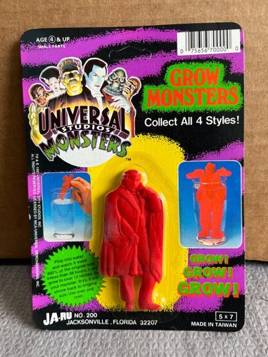 Universal Studios Wolfman Frankenstein Mummy Dracula GROW MONSTERS Red 1991 MOC - Bild 2 von 5