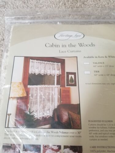 Heritage Lace Ecru Valance 60" x 15" Cabin In The WOODS - Made in the USA - Picture 2 of 6