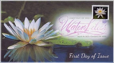 2015, Water Lilies, White, Cleveland OH, FDC, DCP, 15-042