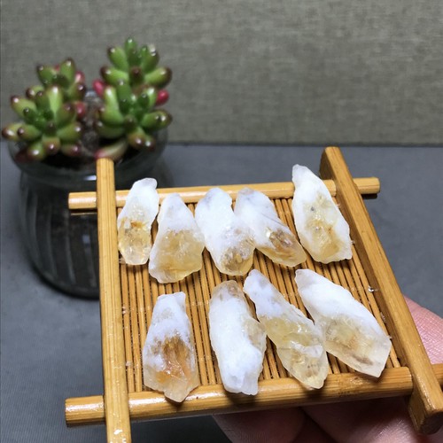 9pcs Natural yellow crystal gemstone Rough origin Mineral Specimen 36g A7515 - Picture 11 of 13