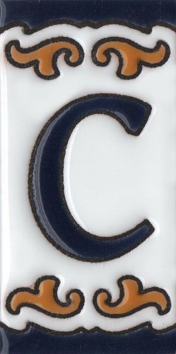 Hand-painted Daniela M-5 Ceramic House Number Tiles 7.5x3.7cm & Metal Frames - Picture 25 of 35