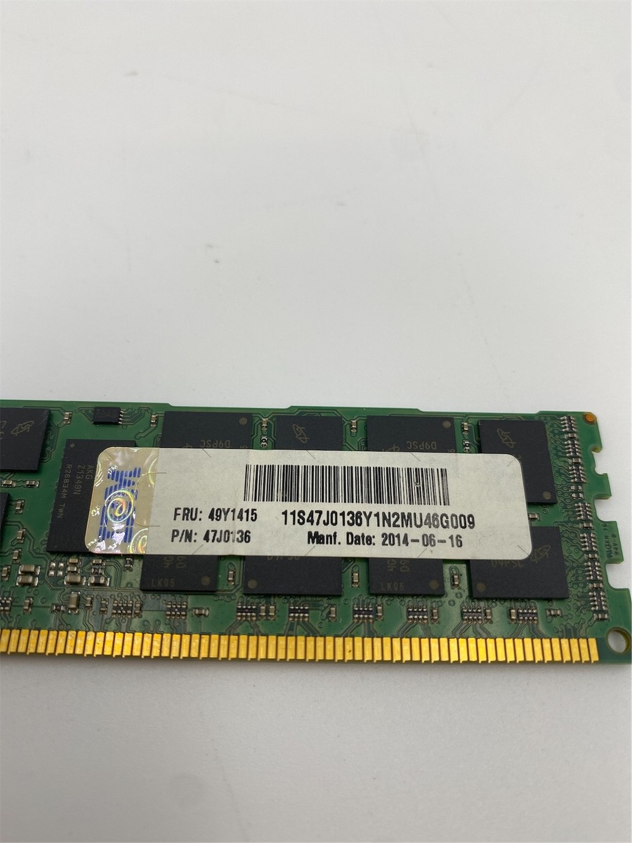 IBM 8GB 1X8GB PC3L-10600R 2RX4 DIMM 49Y1415 47J0136 | eBay