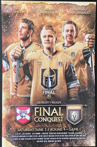 2023 VEGAS GOLDEN KNIGHTS STANLEY CUP FINAL POSTERS R4 GAMES 1 & 2  **NEW** - Bild 4 von 6
