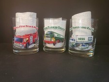 Vintage 1996 Hess Classic Truck Series Glass Tumblers Set of 3 VG dme24