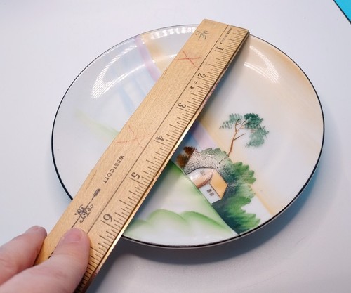 Vintage Meito China handbemalt Landschaft Teller Haus auf Wasser 6" rund - Bild 11 von 11