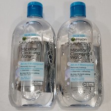 LOT of 2: Garnier SkinActive Micellar Cleansing Water All-in-1 Waterproof 23.7oz