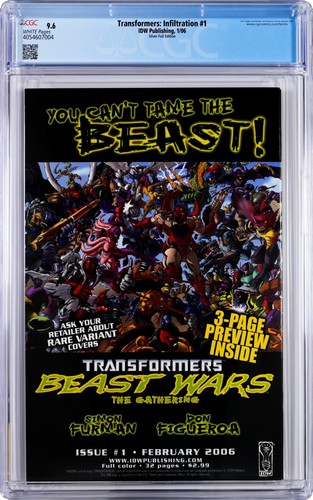 Transformers: Infiltration #1 CGC 9. 6 (2006, IDW) James Raiz Silver Foil Cover - Picture 6 of 6