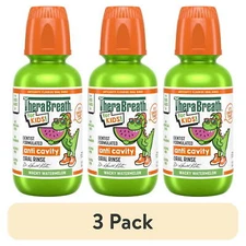 3 TheraBreath Anti Cavity Oral Rinse 10oz For Kids Mouthwash Strawberry