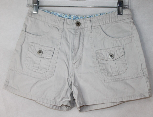 VTG 90s ARIZONA KHAKI CREAM JEAN SHORTS GIRLS SZ 14 REG 100% COTTON MULTI POCKET - Picture 5 of 15