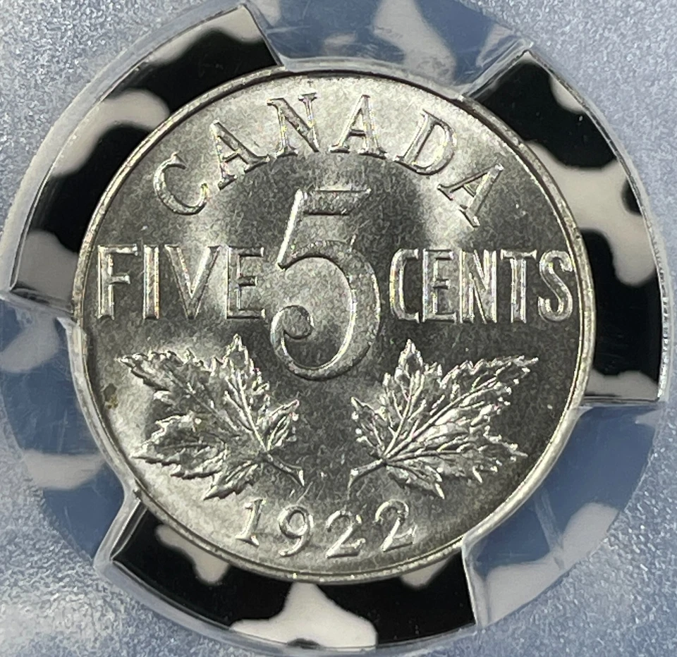 1922 Canada 5 Cents PCGS MS64 Lot#G042 Choice UNC! Near 'S' Variety - Image 4 of 4