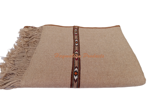 PAKISTANI ISAMPURI HANDMADE WARM PURE WOOL SOLID BEST Q  PASHTUN SHAWL WRAP MENS - Picture 5 of 9