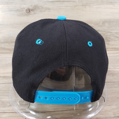Roma Hat Cap Snapback Black Blue Flat Bill Spell Out Adjustable - Picture 4 of 7