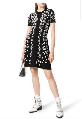 Kenzo Floral Knit Dress Size L Black - Picture 5 of 17