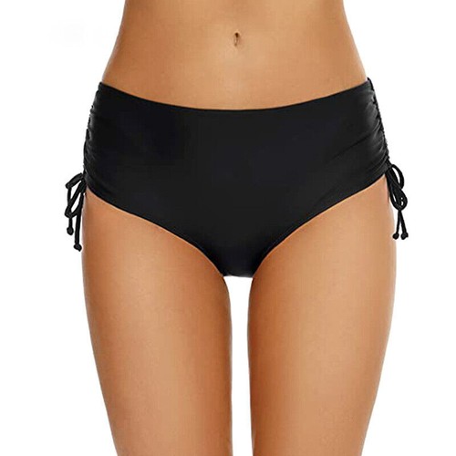 Women High Waisted Bikini Bottoms Swim Briefs Beach Shorts Drawstring Swimwear - Picture 4 of 30