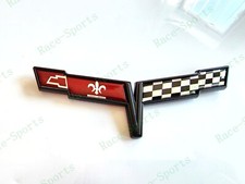 1pc Black Front Nose Crossed Flag Emblem Badge 1981 C3 Corvette 1pc Black Front Nose Crossed Flag Emblem Badge 1981 C3 Corvette