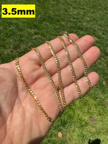 Mens 14k Gold Plated Solid 925 Sterling Silver Miami Cuban Chain 2-12mm Necklace - Picture 15 of 24