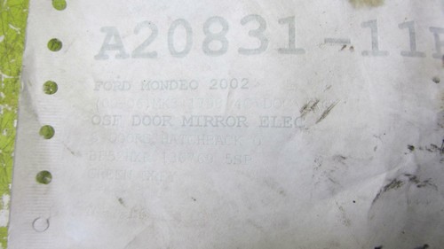 FORD MONDEO Mk3 Right Door Mirror Electric Green 00-05 - Picture 2 of 3