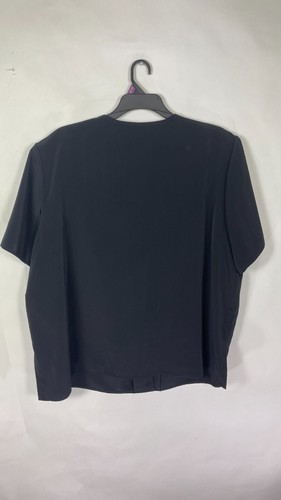 Vintage Maggie Sweet Womens Blouse Top Button Up Short Sleeve Black Size 4X. - Picture 12 of 12