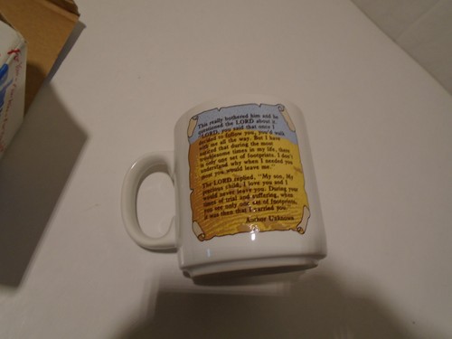 Footprints In The Sand Inspirational Ceramic Tea Coffee Mug Cup NIB - Picture 2 of 4