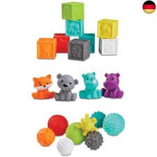 Infantino Sensory Balls Blocks & Buddies - 20 piece basics set for sensory