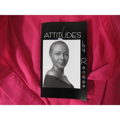 Attitudes by Renee Tunic 8 Lipstick Pink Collar 3\4 Sleeves Polyester B16M - Picture 7 of 10