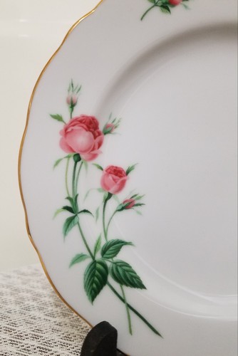 Vintage Christineholm Fine Porcelain China Rose Pattern 6 5/8 Inch Bread Plate - Picture 2 of 9