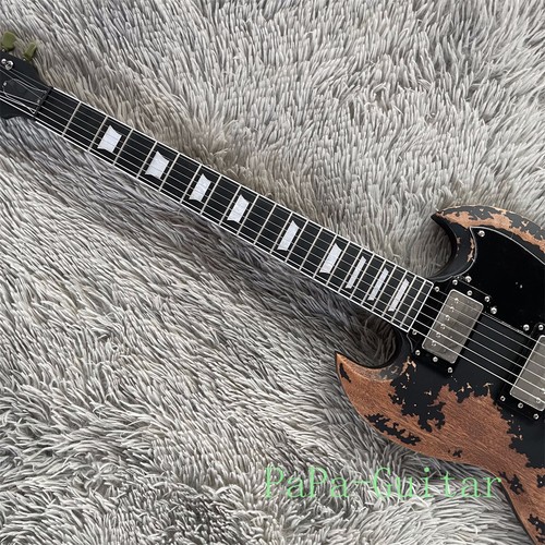 Guitarra Eléctrica Sólida Estándar Heavy Relic Negra SG Pastilla HH Herrajes Cromados - Imagen 4 de 5