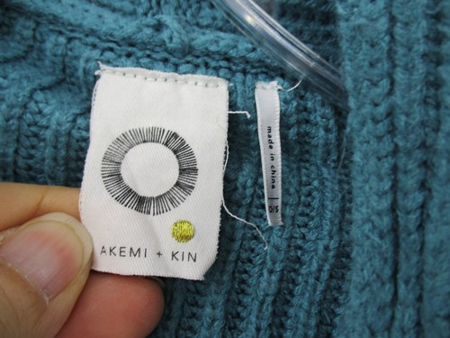 Anthropologie Akemi + Kin Sweater Wrap Womens One Size Ribbed Knit Caplet Blue - Picture 6 of 7